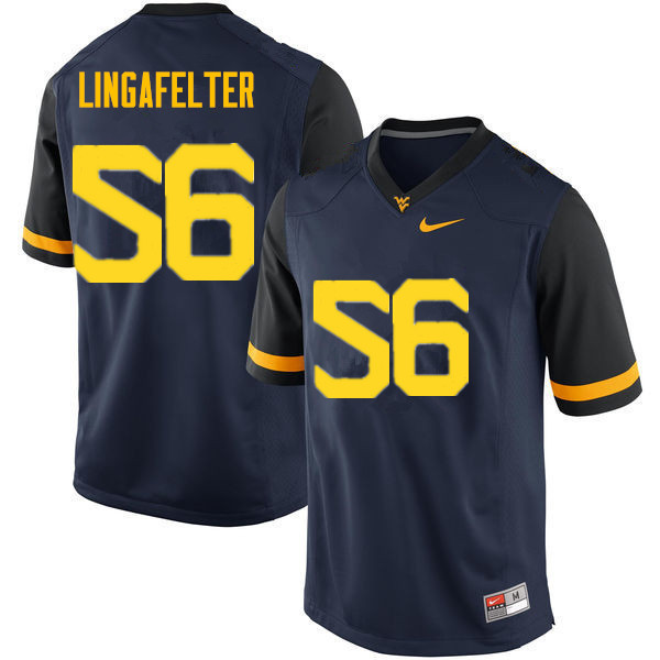 Men #56 Grant Lingafelter West Virginia Mountaineers College Football Jerseys Sale-Navy